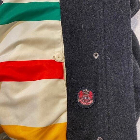 Vintage Pendleton Charcoal Gray Wool Lined Classic Campbell Pea Coat Women XL - Picture 7 of 13